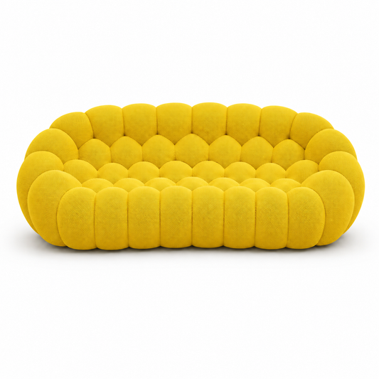 Canapé bubble 3 places Brume — Maille 3D Jaune vif chaud