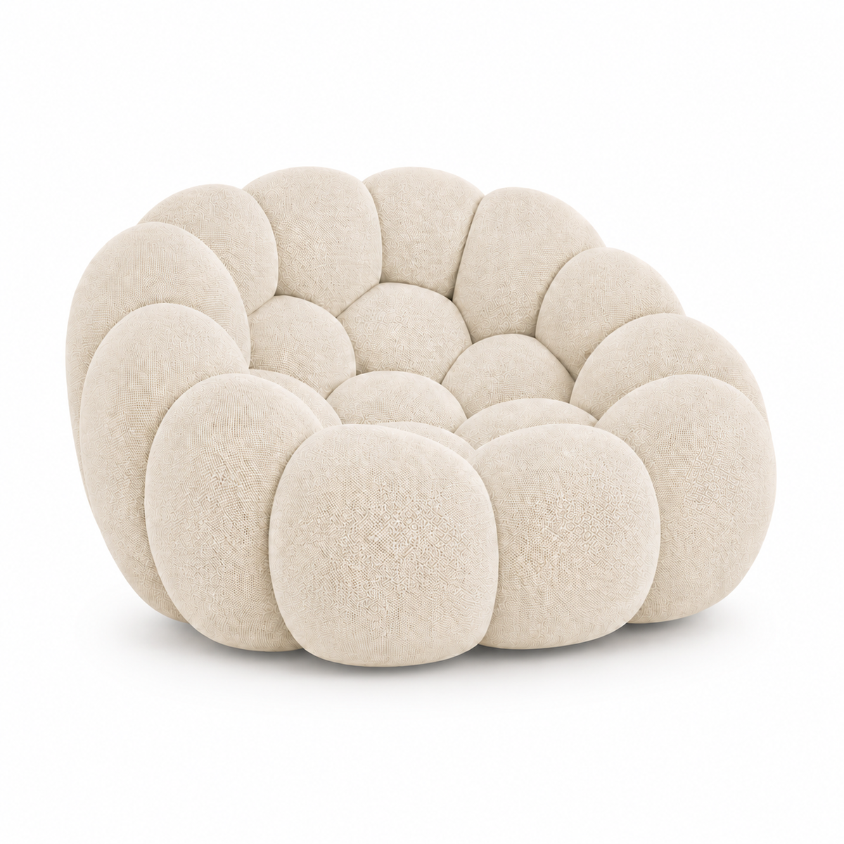 Canapé bubble 1 place Brume — Maille 3D Blanc cassé