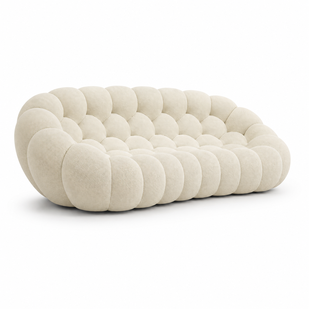 Canapé bubble 3 places Brume — Maille 3D Blanc cassé