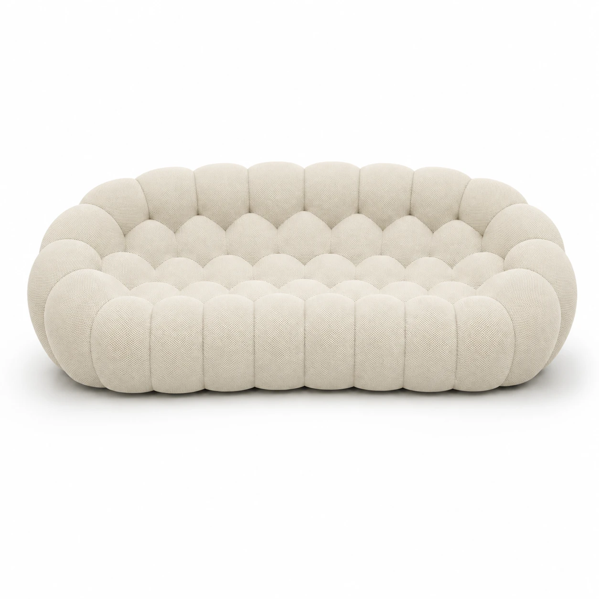 Canapé bubble 3 places Brume — Maille 3D Blanc cassé