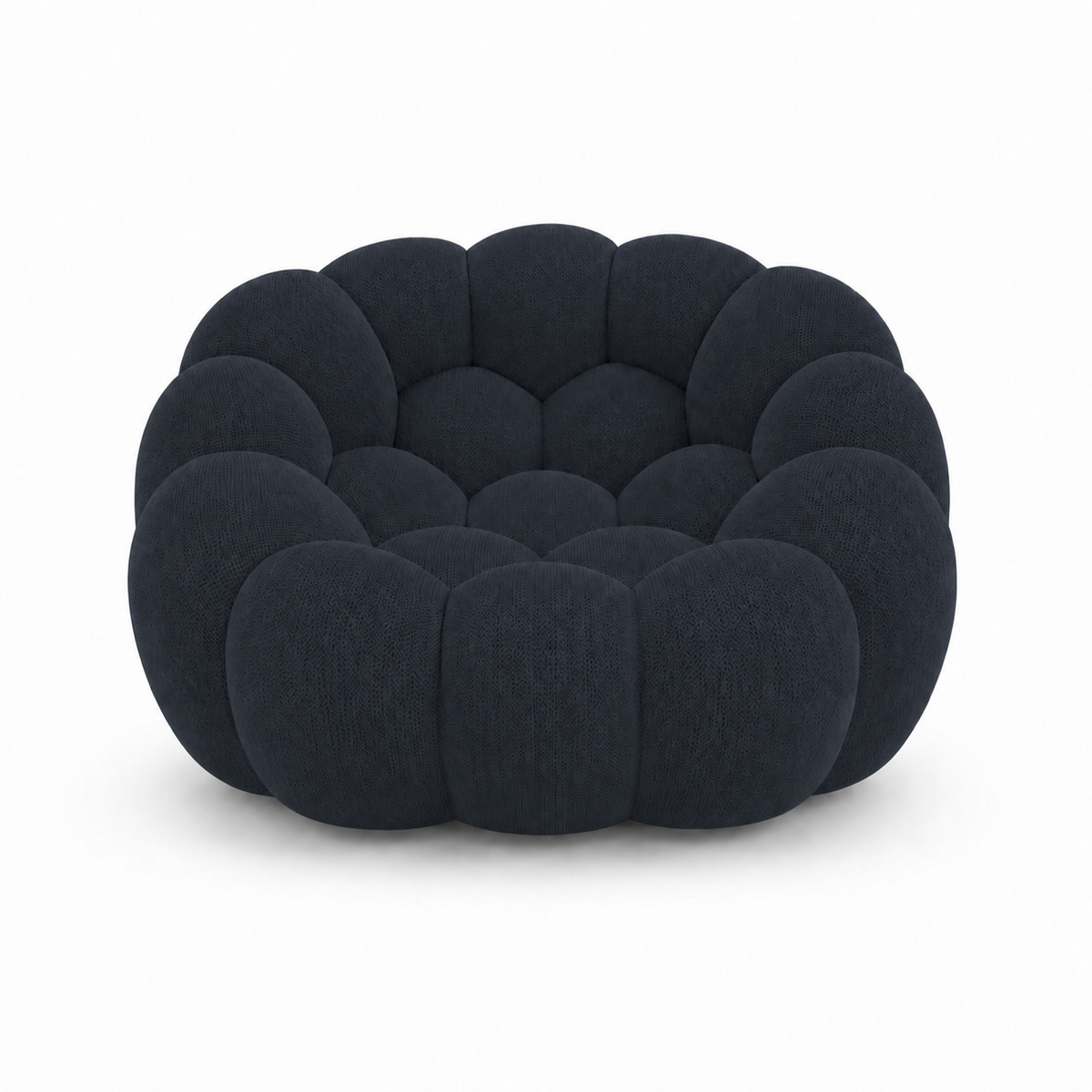Canapé bubble 1 place Brume — Maille 3D Bleu marine