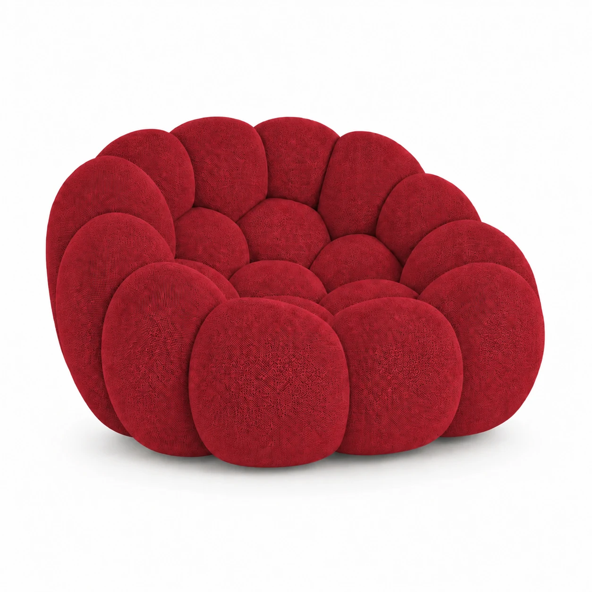 Canapé bubble 1 place Brume — Maille 3D Rouge profond