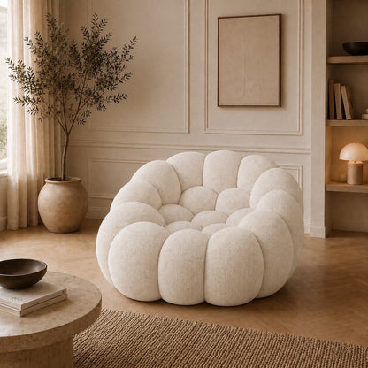 Canapé bubble 1 place Brume — Maille 3D Blanc cassé