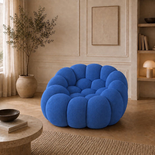 Canapé bubble 1 place Brume — Maille 3D Bleu roi