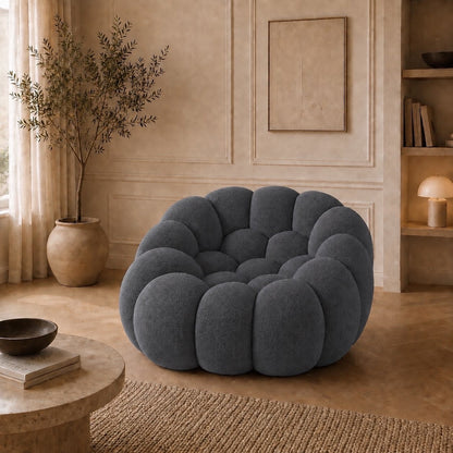 Canapé bubble 1 place Brume — Maille 3D Gris anthracite