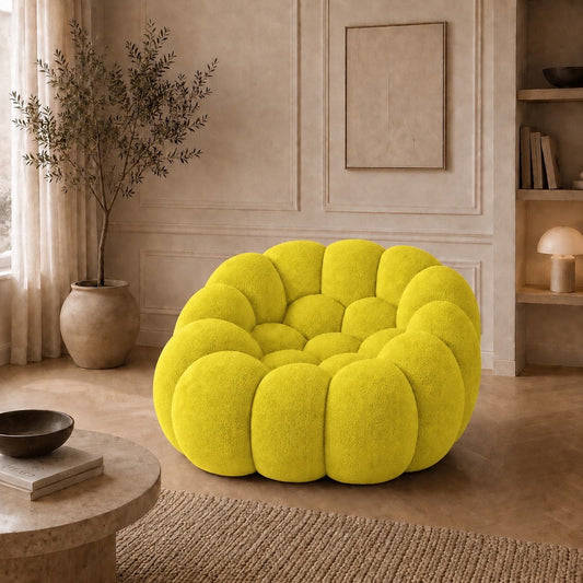 Canapé bubble 1 place Brume — Maille 3D Jaune anis