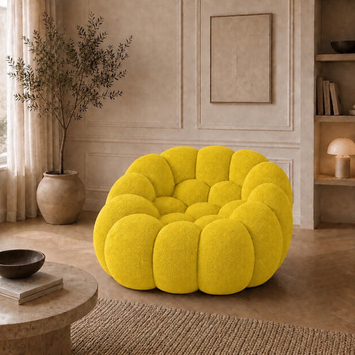 Canapé bubble 1 place Brume — Maille 3D Jaune vif chaud