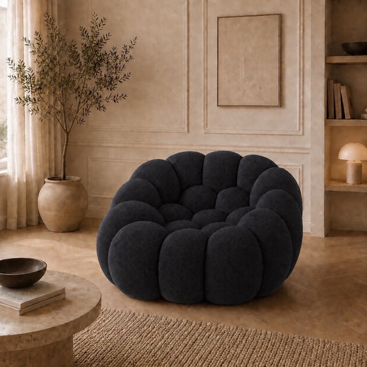 Canapé bubble 1 place Brume — Maille 3D Noir