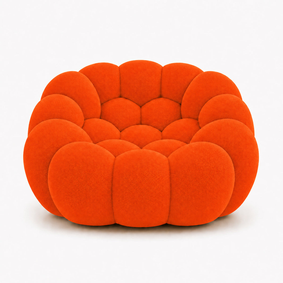 Canapé bubble 1 place Brume — Maille 3D Orange vif