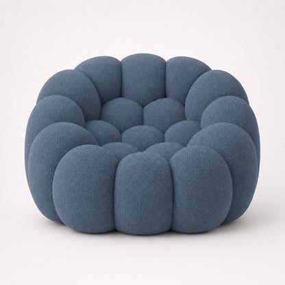 Canapé bubble 1 place Brume — Bouclette Bleu gris