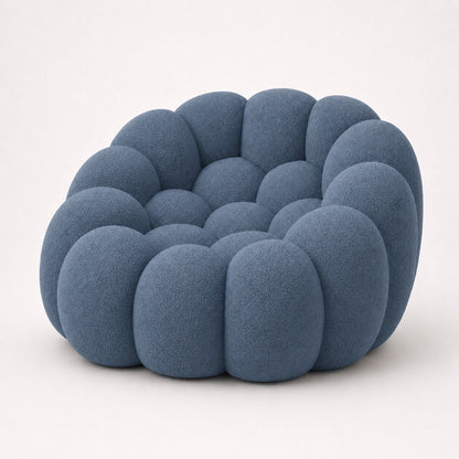 Canapé bubble 1 place Brume — Bouclette Bleu gris
