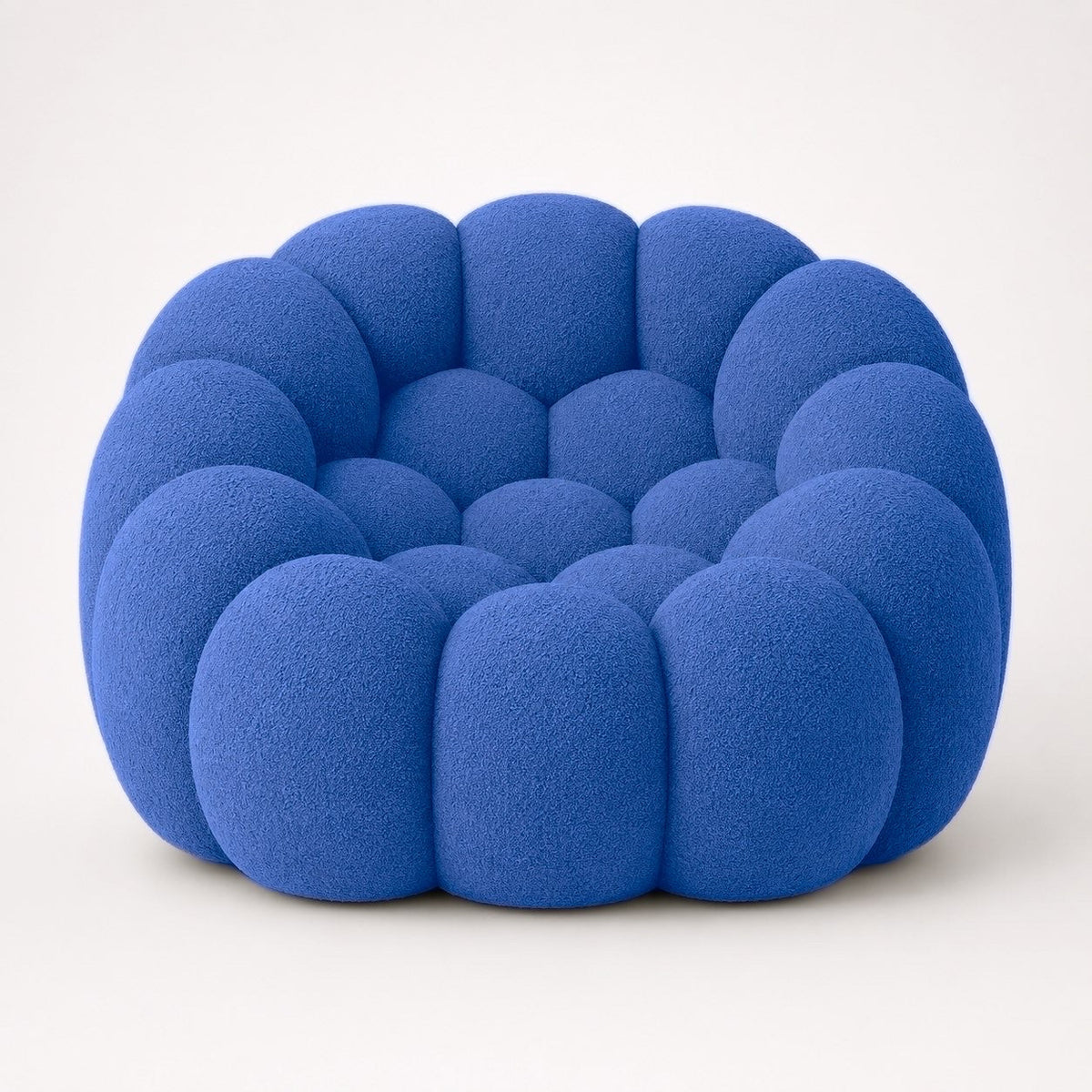 Canapé bubble 1 place Brume — Bouclette Bleu roi