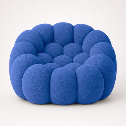 Canapé bubble 1 place Brume — Bouclette Bleu roi