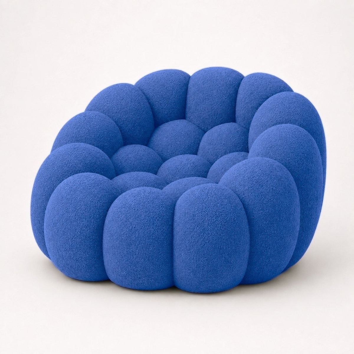 Canapé bubble 1 place Brume — Bouclette Bleu roi