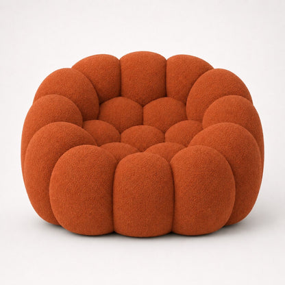 Canapé bubble 1 place Brume — Bouclette Terracotta