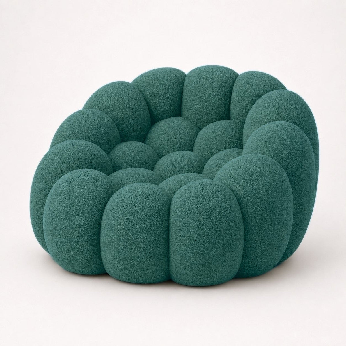 Canapé bubble 1 place Brume — Bouclette Vert canard