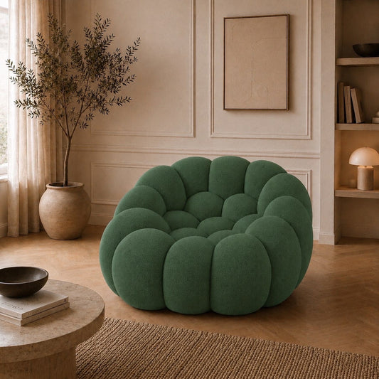 Canapé bubble 1 place Brume — Maille 3D Vert forêt