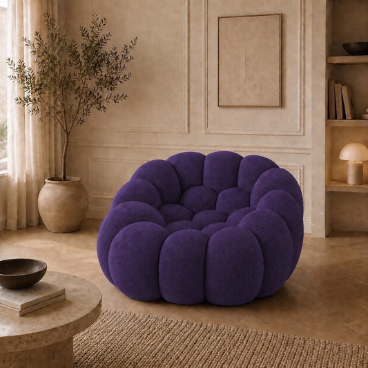 Canapé bubble 1 place Brume — Maille 3D Violet foncé