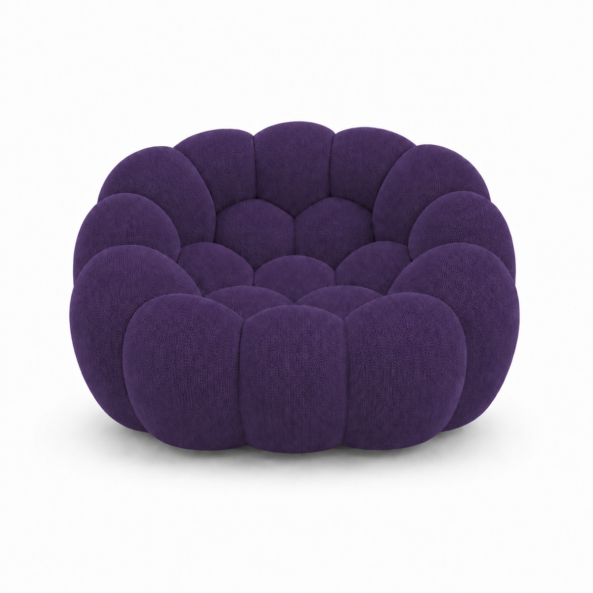 Canapé bubble 1 place Brume — Maille 3D Violet foncé