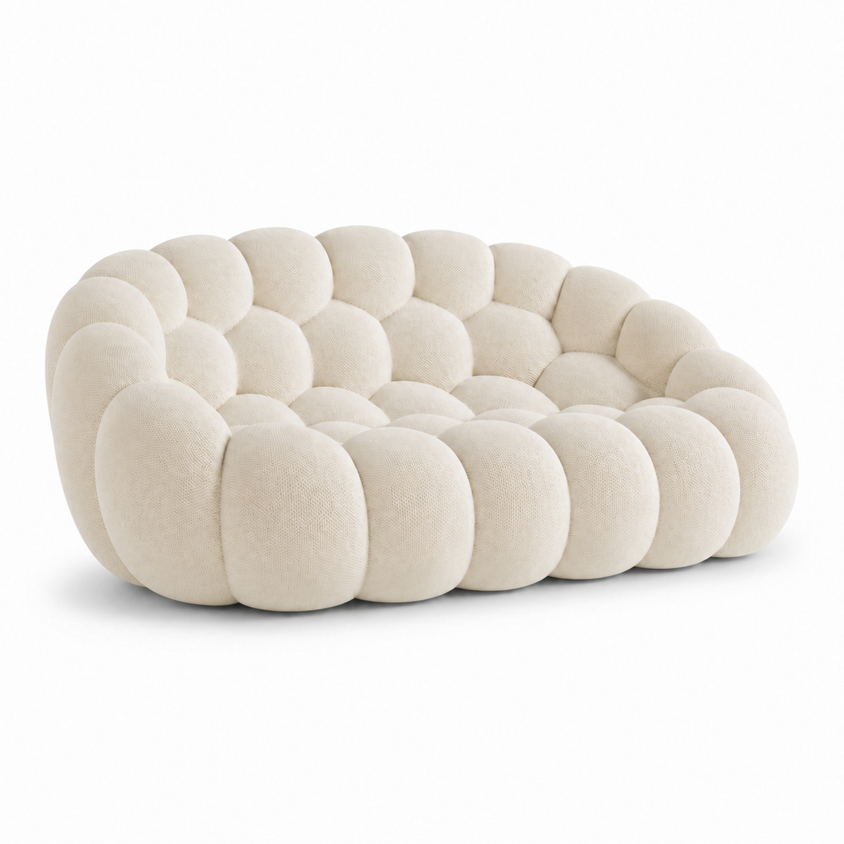Canapé bubble 2 places Brume — Maille 3D Blanc cassé