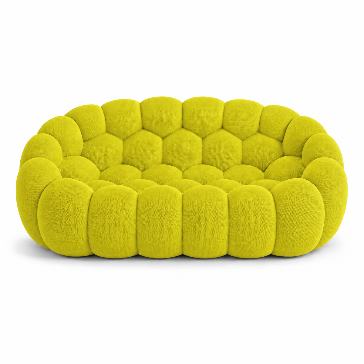 Canapé bubble 2 places Brume — Maille 3D Jaune anis