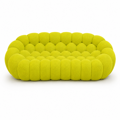 Canapé bubble 3 places Brume — Maille 3D Jaune anis