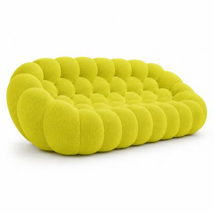 Canapé bubble 3 places Brume — Maille 3D Jaune anis