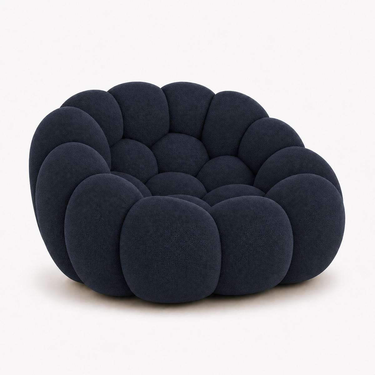 Canapé bubble 1 place Brume — Maille 3D Bleu marine