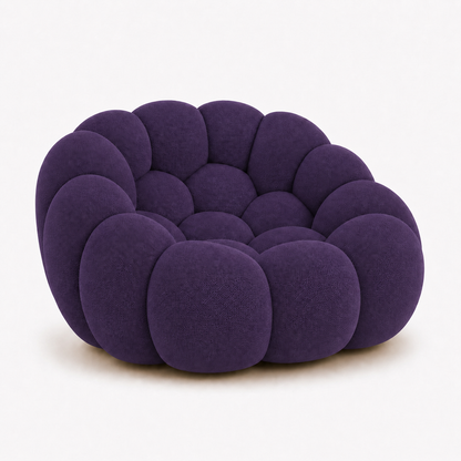 Canapé bubble 1 place Brume — Maille 3D Violet foncé