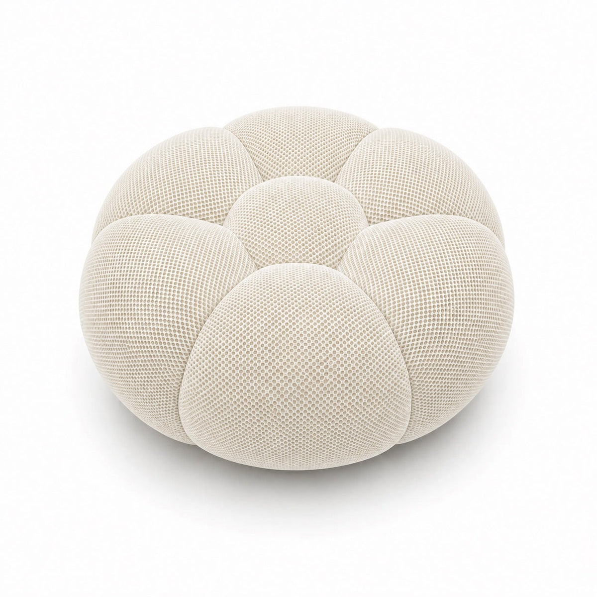 Pouf bubble Brume — Maille 3D Blanc cassé
