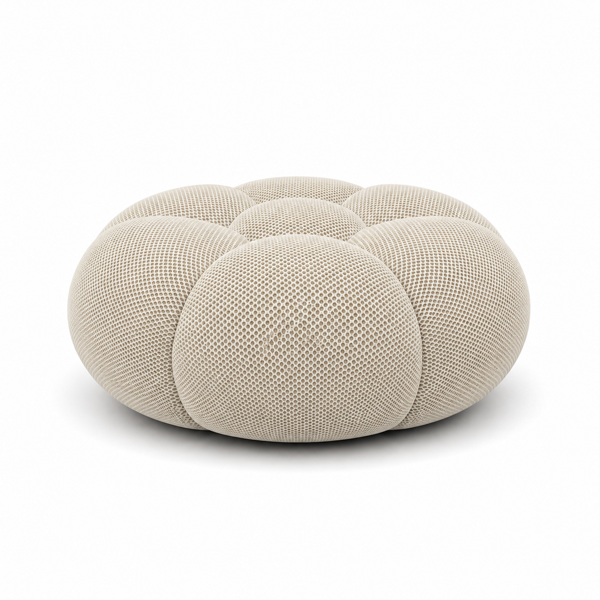 Pouf bubble Brume — Maille 3D Blanc cassé