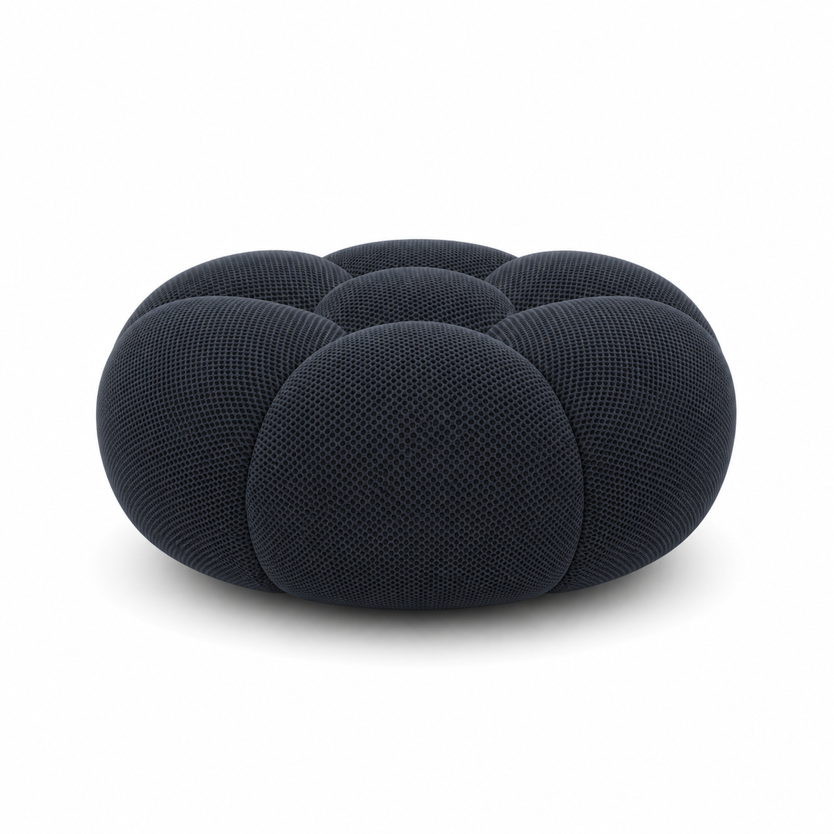 Pouf bubble Brume — Maille 3D Bleu marine