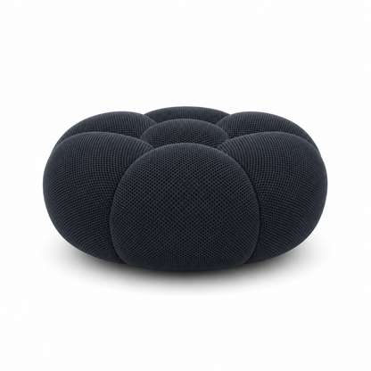 Pouf bubble Brume — Maille 3D Bleu marine