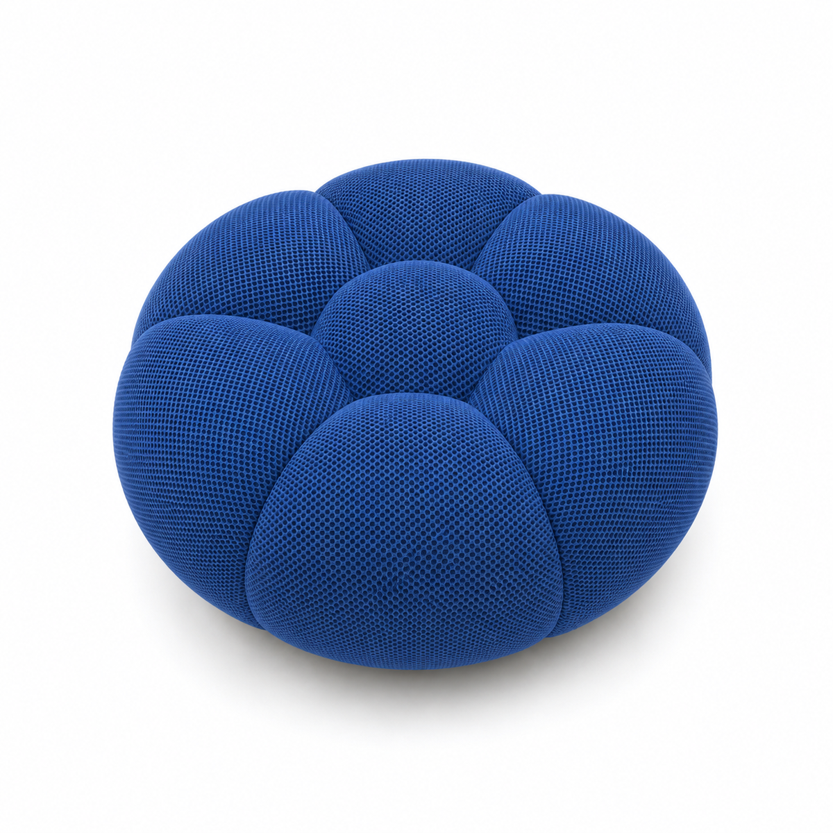 Pouf bubble Brume — Maille 3D Bleu roi