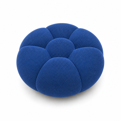 Pouf bubble Brume — Maille 3D Bleu roi