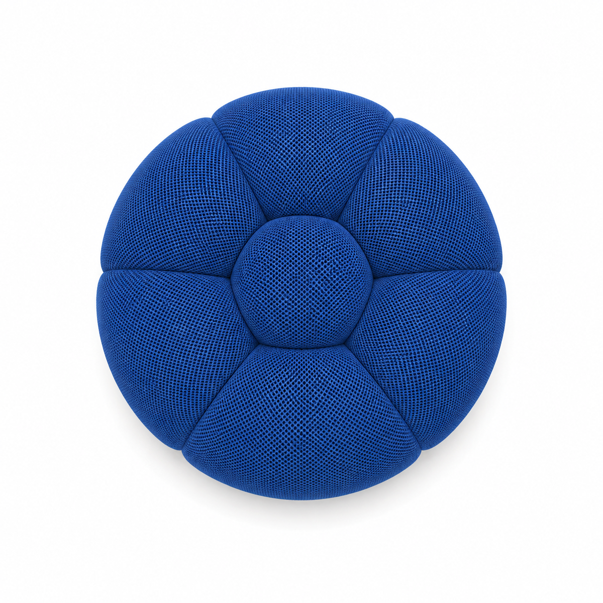 Pouf bubble Brume — Maille 3D Bleu roi