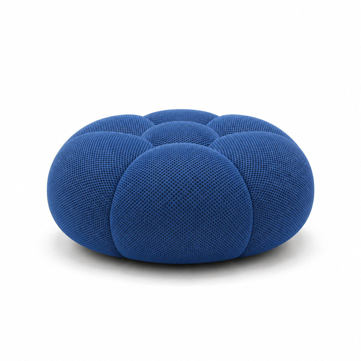 Pouf bubble Brume — Maille 3D Bleu roi