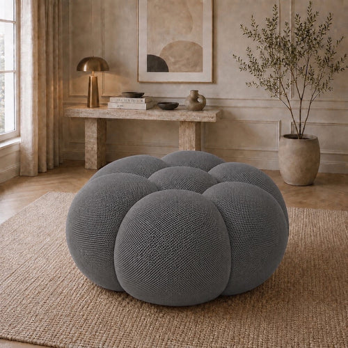 Pouf bubble Brume — Maille 3D Gris anthracite