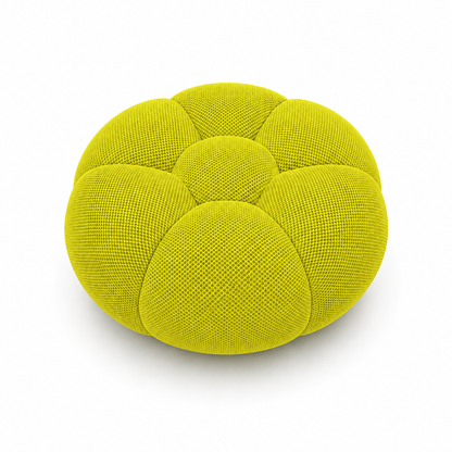 Pouf bubble Brume — Maille 3D Jaune anis