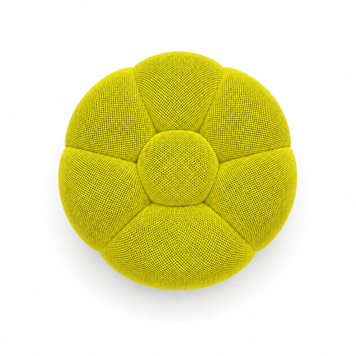 Pouf bubble Brume — Maille 3D Jaune anis