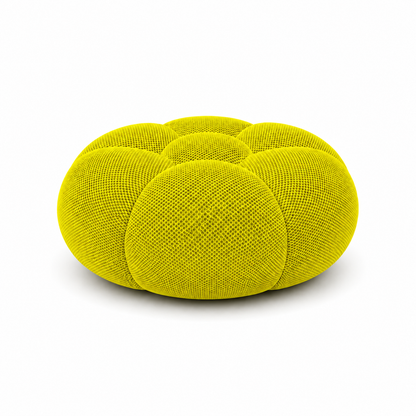 Pouf bubble Brume — Maille 3D Jaune anis