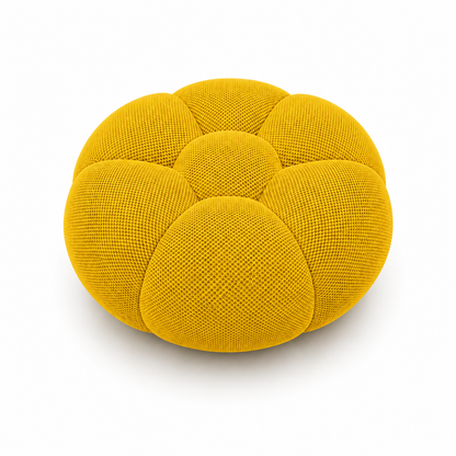 Pouf bubble Brume — Maille 3D Jaune vif chaud