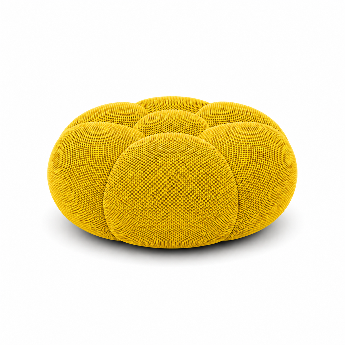 Pouf bubble Brume — Maille 3D Jaune vif chaud