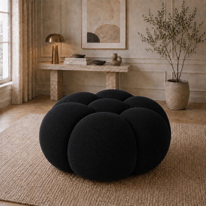Pouf bubble Brume — Maille 3D Noir
