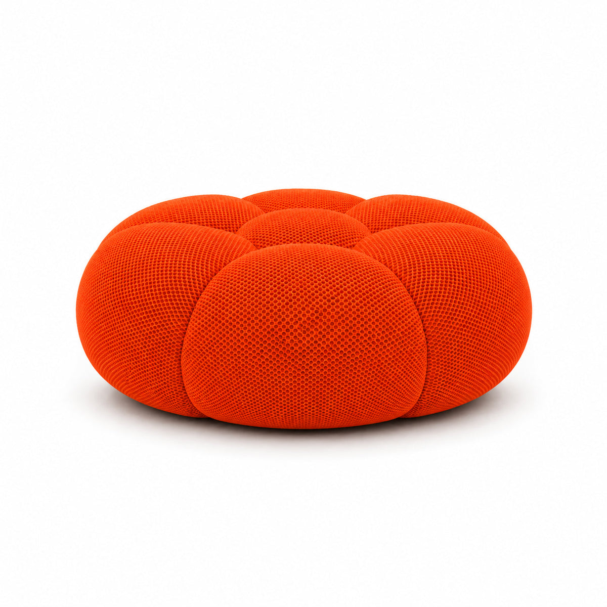 Pouf bubble Brume — Maille 3D Orange vif