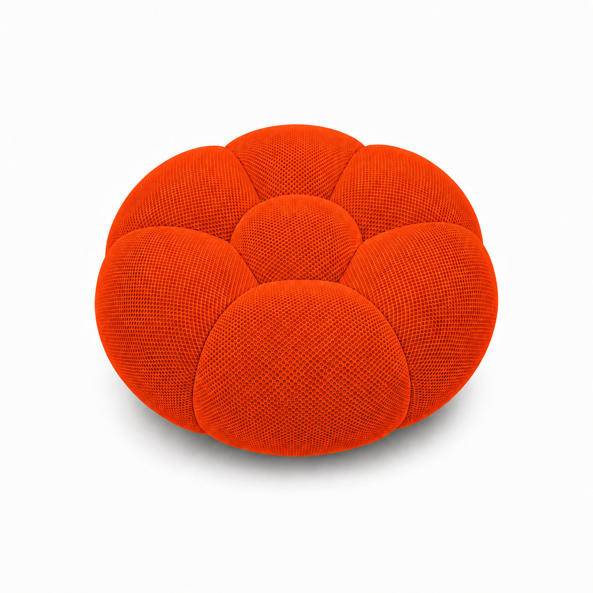 Pouf bubble Brume — Maille 3D Orange vif