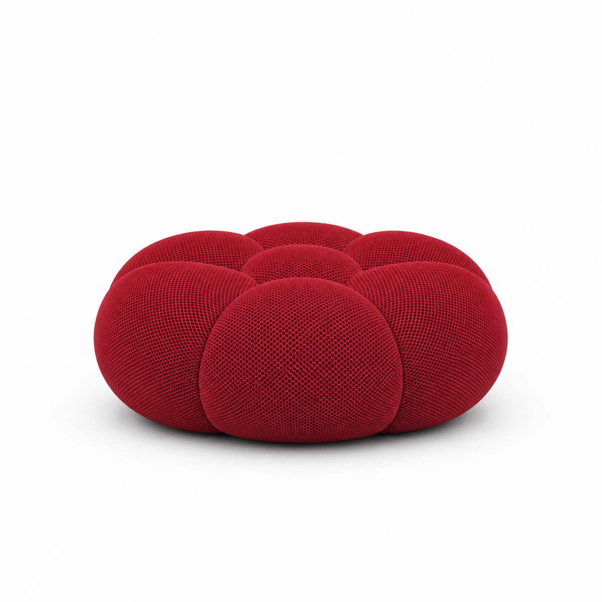 Pouf bubble Brume — Maille 3D Rouge profond