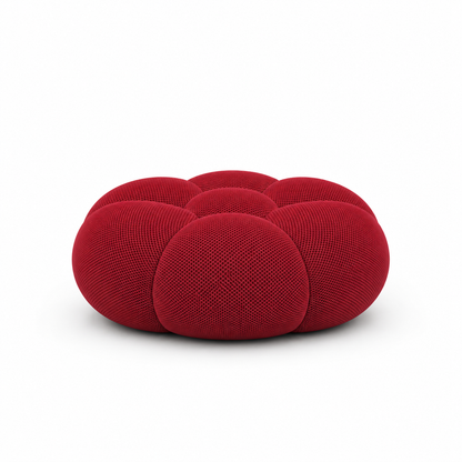Pouf bubble Brume — Maille 3D Rouge profond