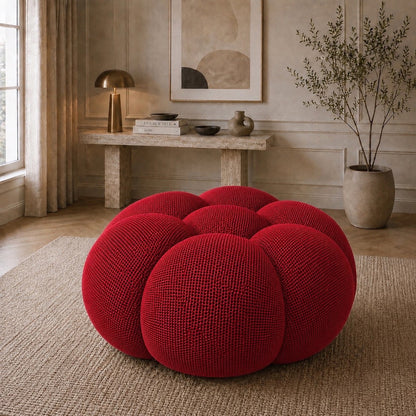 Pouf bubble Brume — Maille 3D Rouge profond