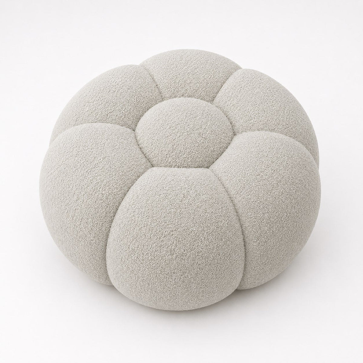 Pouf bubble Brume — Bouclette Blanc cassé